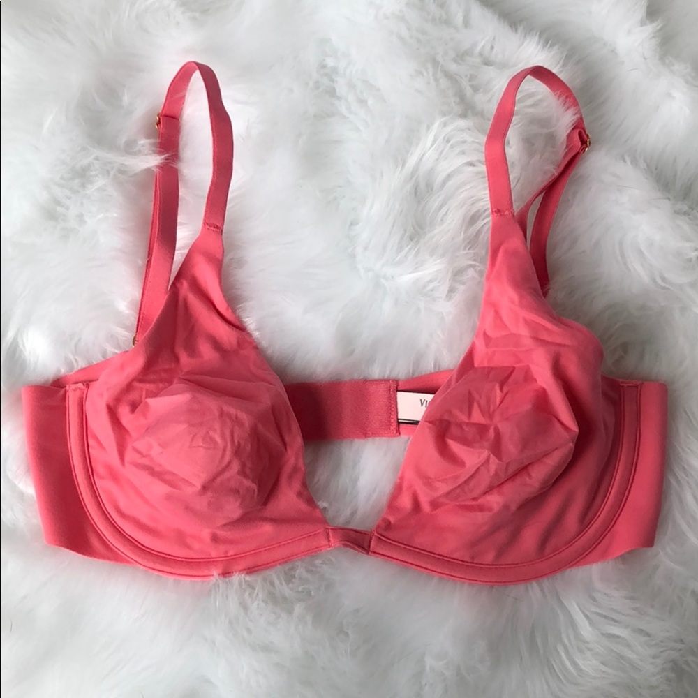 VIctoria’s Secret, Unlined Plunge Bra, Pink, 32C